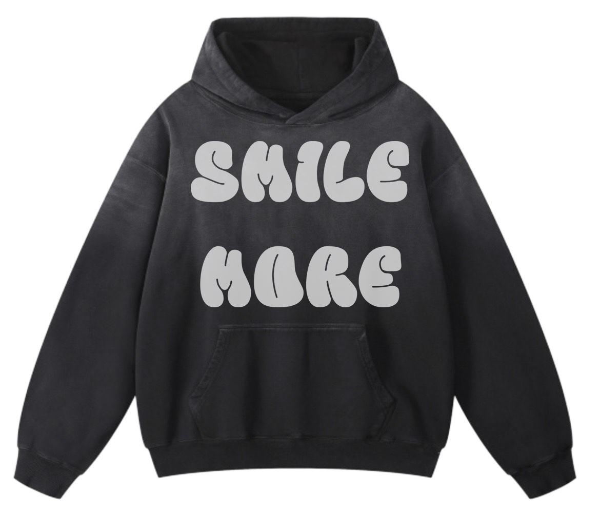 Smile More White Hoodie