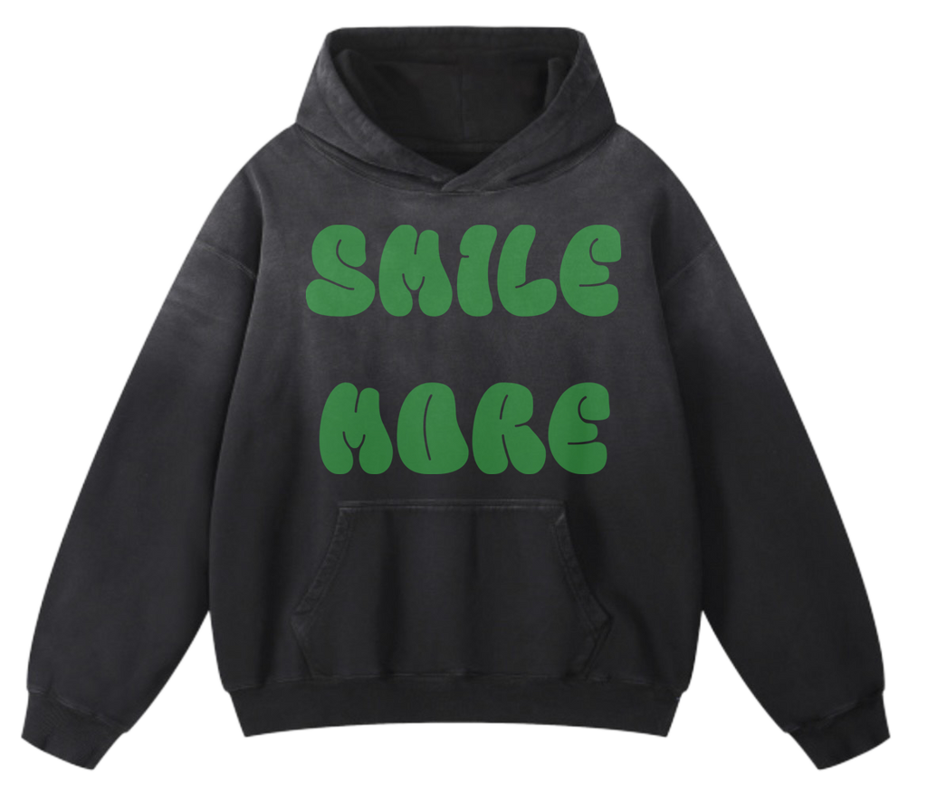 Smile More Green Hoodie