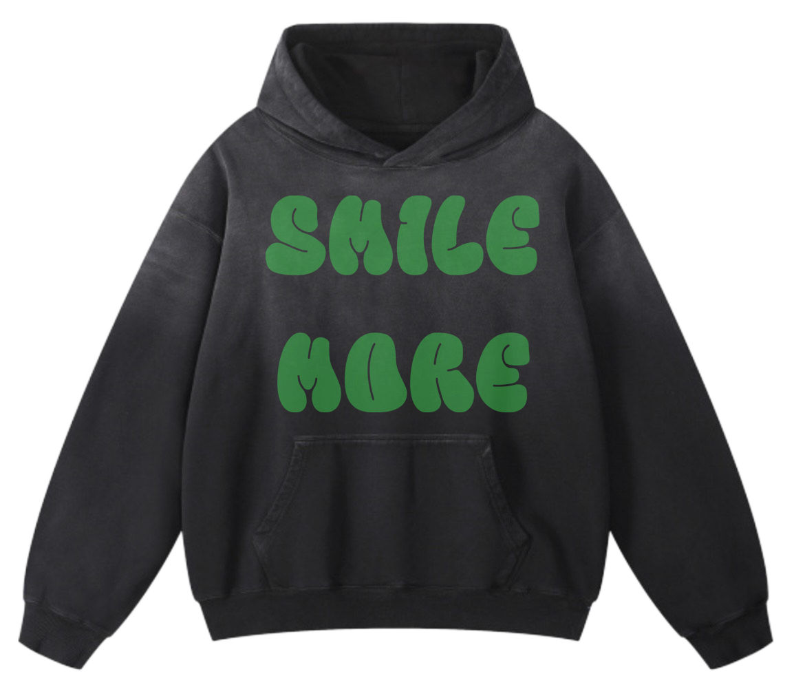 Smile More Green Hoodie